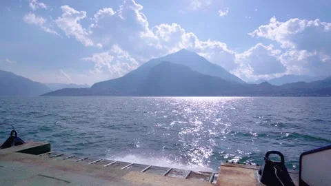 Crossing Lake Como Italy on a Ferry Stock Footage 277596653
