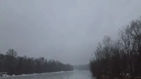 Crossing the Lake Stock Footage 338409727