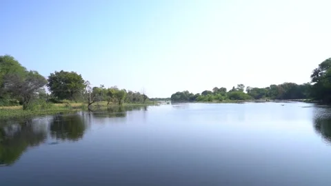 CROSSING LAKE OVER BRIDGE Stock Footage 272222538