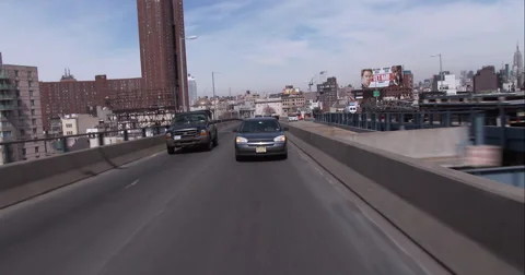 Crossing the Manhattan Bridge towards Brooklyn Stock Footage 51237230