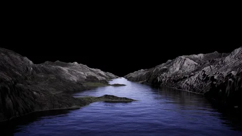 Crossing the mountain ranges and river systems through seamless loop passage cha Stock Footage 328505231