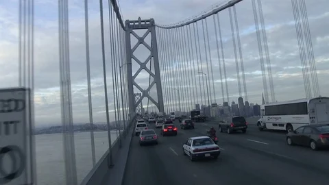 Crossing the new bay bridge Video stock 77357938