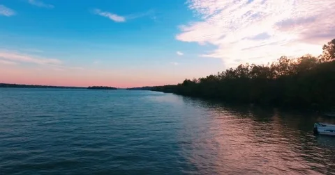 Crossing the Ohio River at Sunset Video stock 70847295