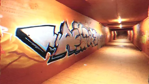 Crossing The Orange Tunnel Stock Footage 288387209