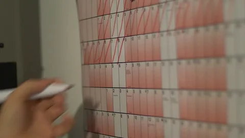 Crossing Out Dates on a Calendar Stock Footage 85030609