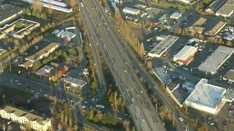 Crossing Over Large Highway At Sunset Stock Footage 10688719