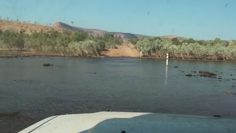 Crossing Pentecost River in Australia Stock Footage 74004028