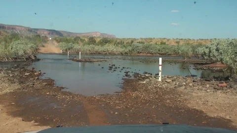Crossing Pentecost River in Australia Stock Footage 74006087