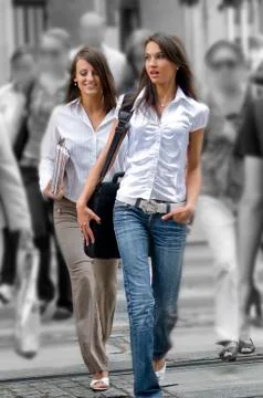 Crossing people Stock Photos