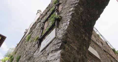 Crossing of Piazza Al Prato and Contrada Del Prestino streets, Lake Como Stock Footage 288093433