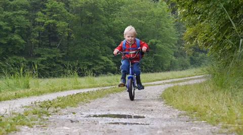 Crossing  a puddle with the bike Stock Footage 39515018