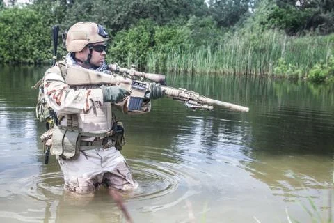 Crossing the river Stock Photos