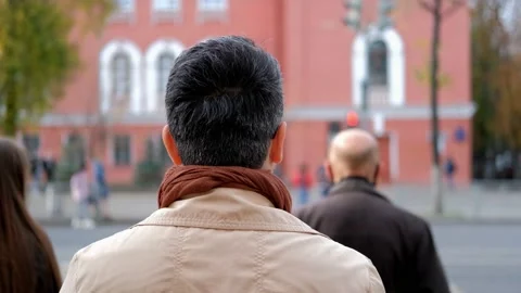 Crossing the road according to the traffic rules. Slow motion Stock Footage 142510509