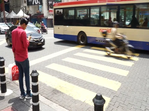 Crossing the road Stock Footage 112609694