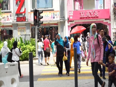 Crossing the road in traffic light. Stock Footage 112610288