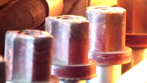 Crossing of the roller conveyor Stock Footage 76632050