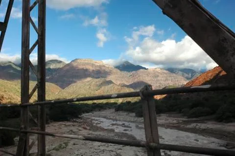 Crossing a rusty bridge Stock-Fotos