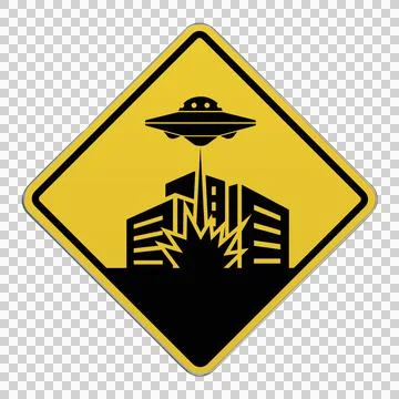 Crossing Sign - Alien Invasion Stock Illustration