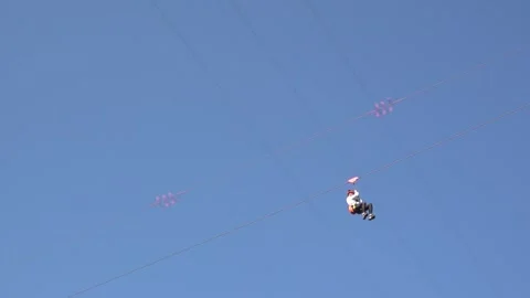 Crossing the sky by death cable - 41 Stock Footage 310049012