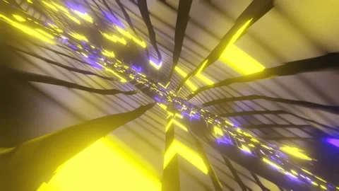 Crossing the Space at Dynamic Ligh Floor and Sky Stock Footage 137904825