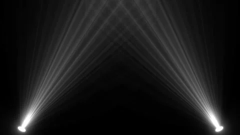 Crossing Spotlights from Bottom Animation on Dark Stage Stock Footage 313460087