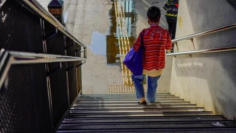 Crossing stairs Stock Photos