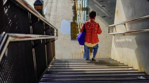 Crossing stairs Foto stock
