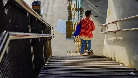 Crossing stairs Stock Photos