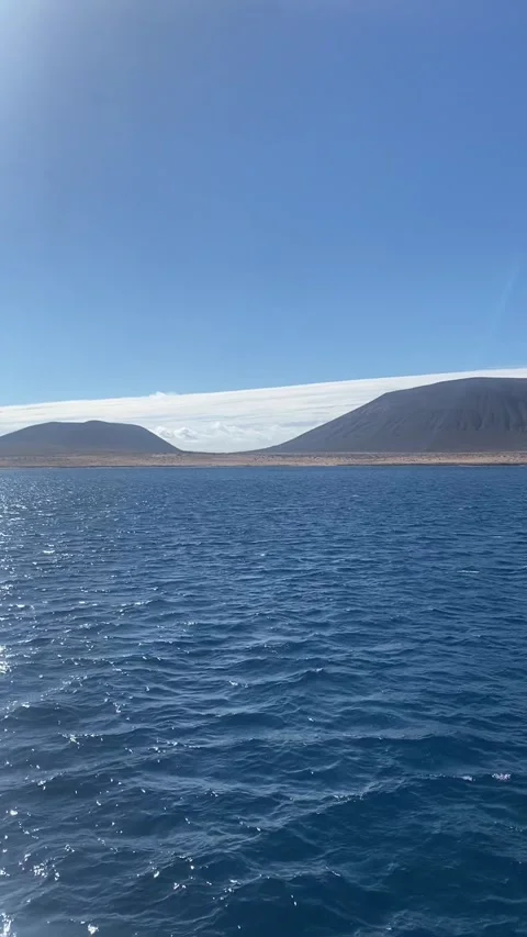 Crossing Strait of Río Lanzarote to La Graciosa Island Stock Footage 310249094