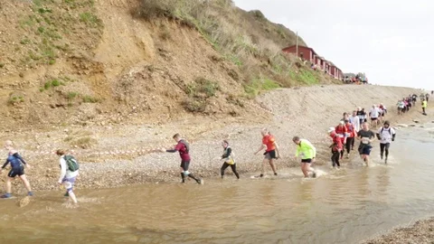 Crossing the stream in Branscombe, Devon Stock Footage 125973844
