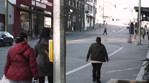 Crossing the Street Stock Footage 48330085
