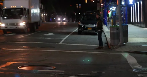 Crossing the street Stock Footage 53854100