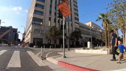 Crossing The Street Stock Footage 123947160