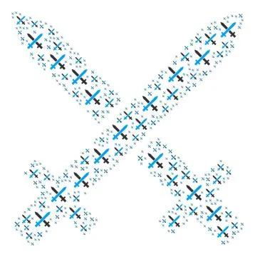 Crossing Swords Icon Shape Stock Illustration