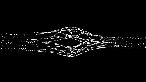 Crossing Threads of Weird Parallel Lines Tubes Rotating Loop Video stock 118988875
