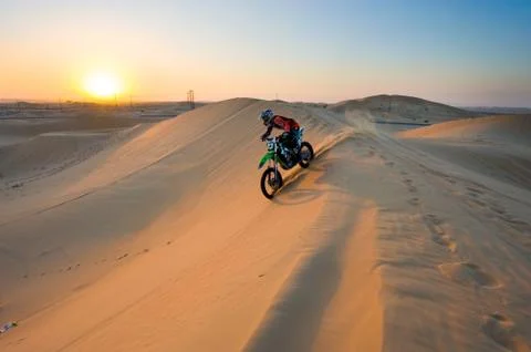 Crossing through desert Foto stock