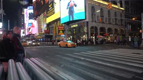 Crossing on Times Square, NYC Stock Footage 166753114