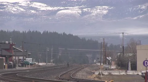 Crossing the tracks Video stock 44852776