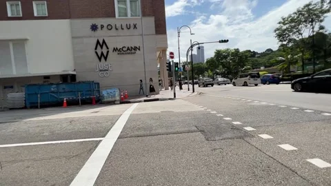 Crossing with Traffic Lights Stock Footage 168856493