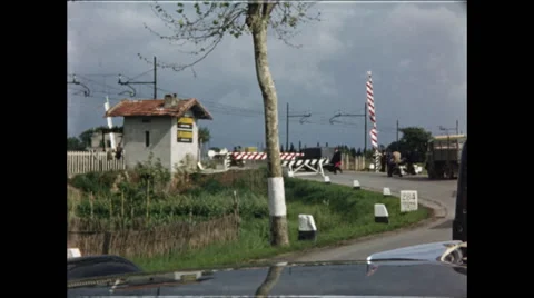 Crossing Train Tracks in Italy Stock Footage 47973249