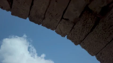 Crossing under Roman Aqueduct Stock Footage 116754741