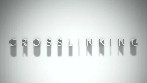 Crosslinking 3D title animation white text on a white background Stock Footage 299373488