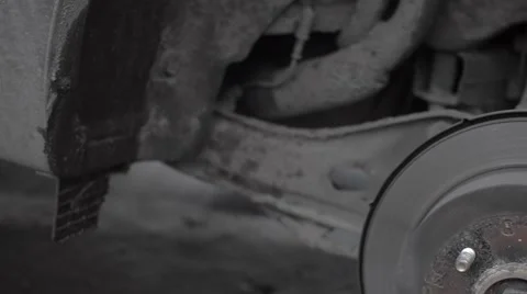Crossover car with removed wheel Stock Footage 56648391