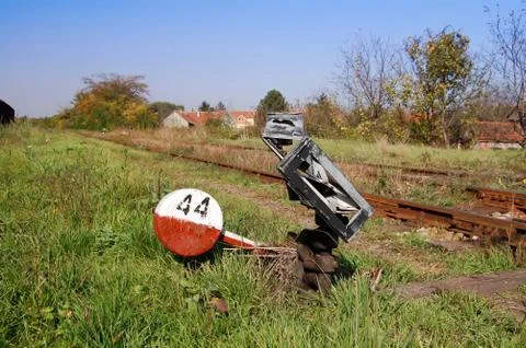 The crossover on the railway Stock Photos