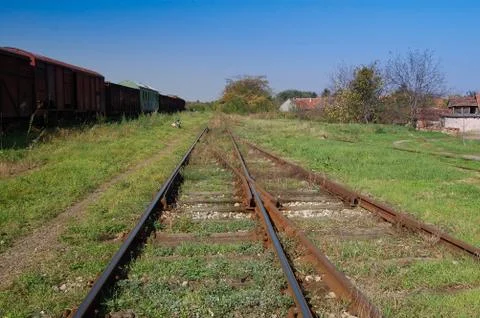 The crossover on the railway Stock Photos