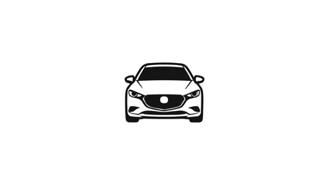 Crossover SUV Icon Draw Animation White Background Видео 347078171