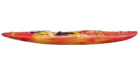Crossover whitewater kayak isolated side view of crossover kayak (whitewat... Stock Photos