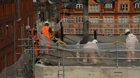 Crossrail concrete pore Video stock 66596041