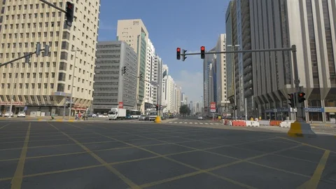 Crossroad in Abu Dhabi Stock Footage 100649675