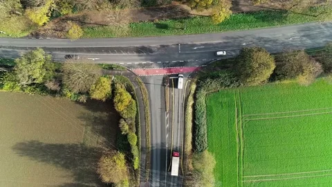 Crossroad aerial Stock Footage 220018465